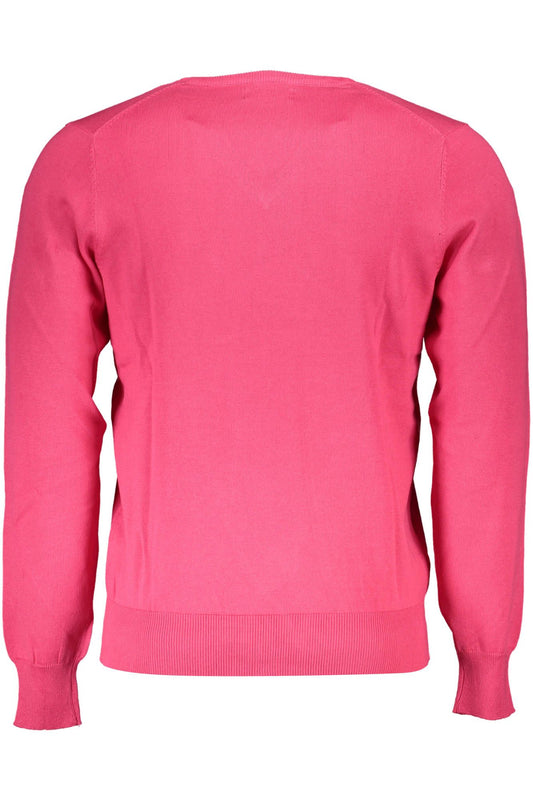 Pink Cotton Men Sweater