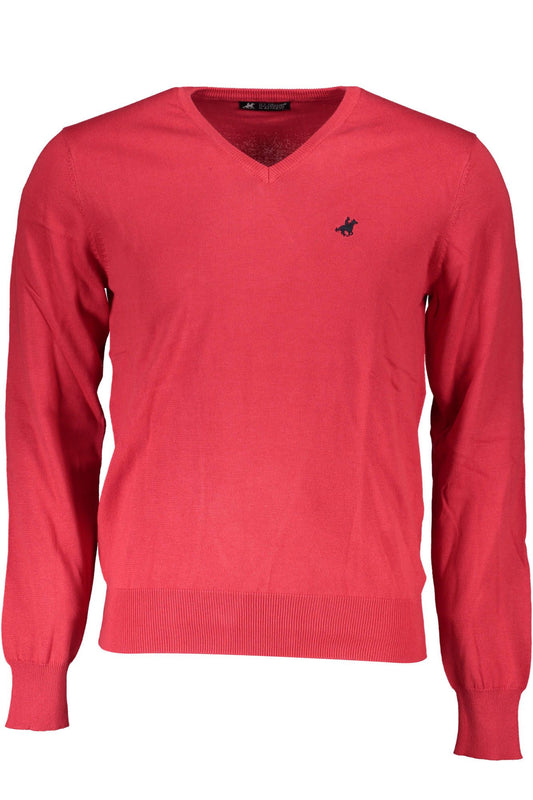 Red Cotton Men Sweater