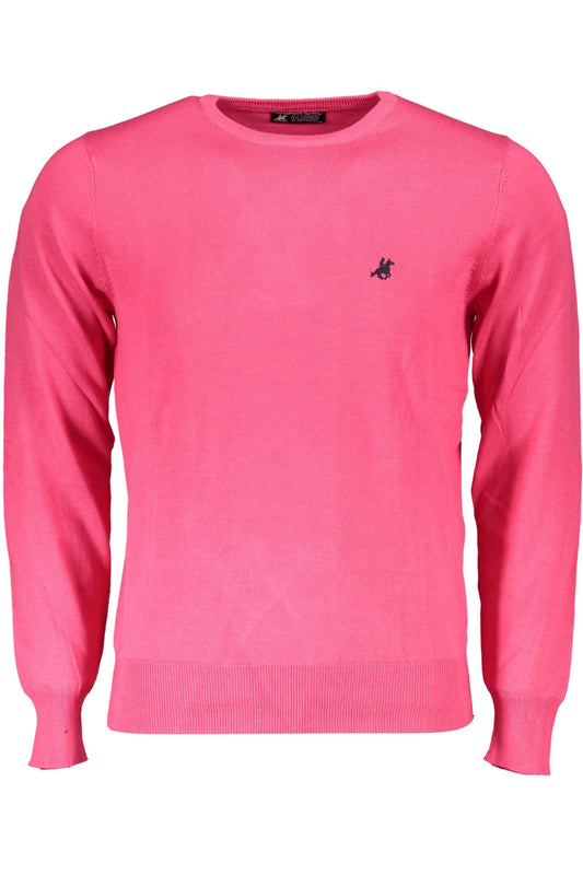 Pink Cotton Men Sweater