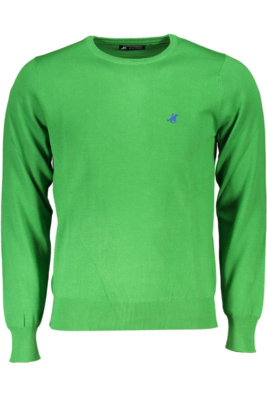 Green Cotton Men Sweater
