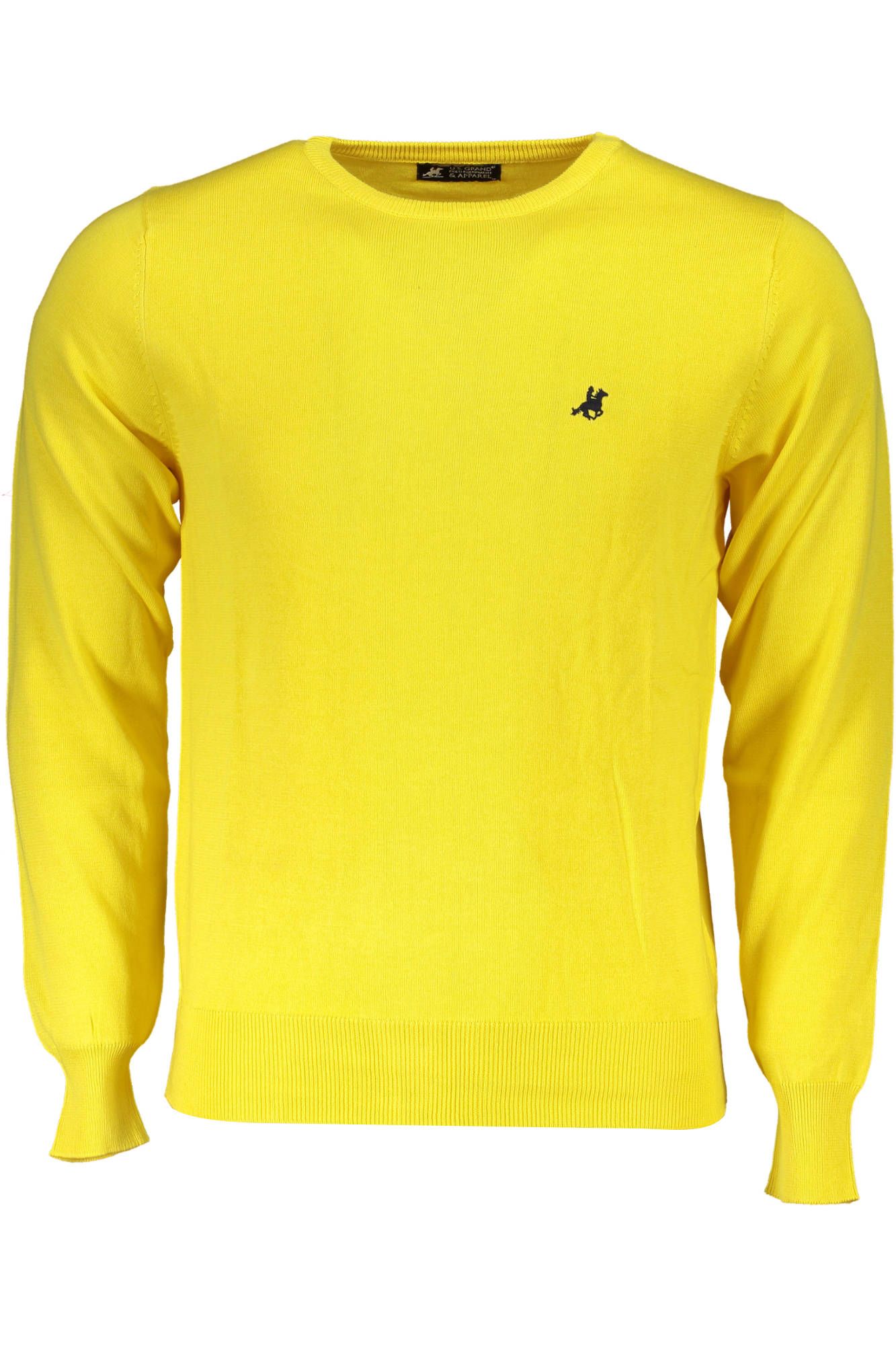 Yellow Cotton Men Sweater
