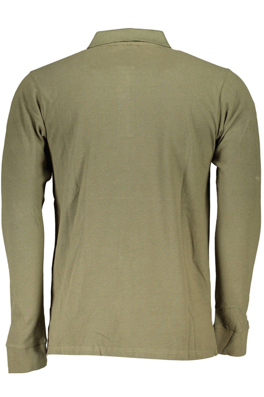 Green Cotton Men Polo Shirt