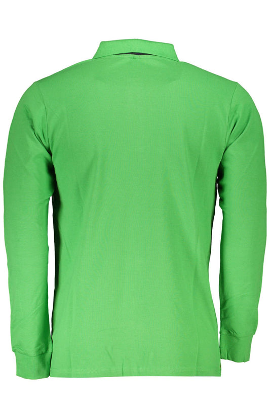 Green Cotton Men Polo Shirt