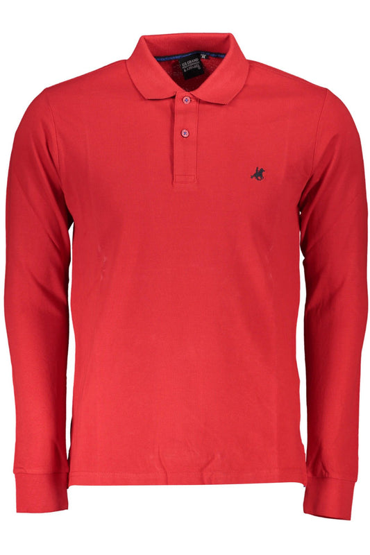 Red Cotton Men Polo Shirt