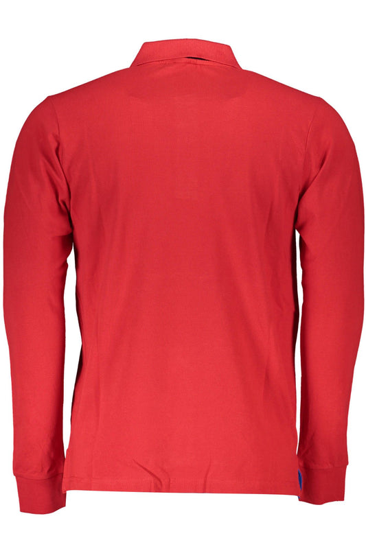Red Cotton Men Polo Shirt