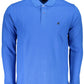 Blue Cotton Men Polo Shirt