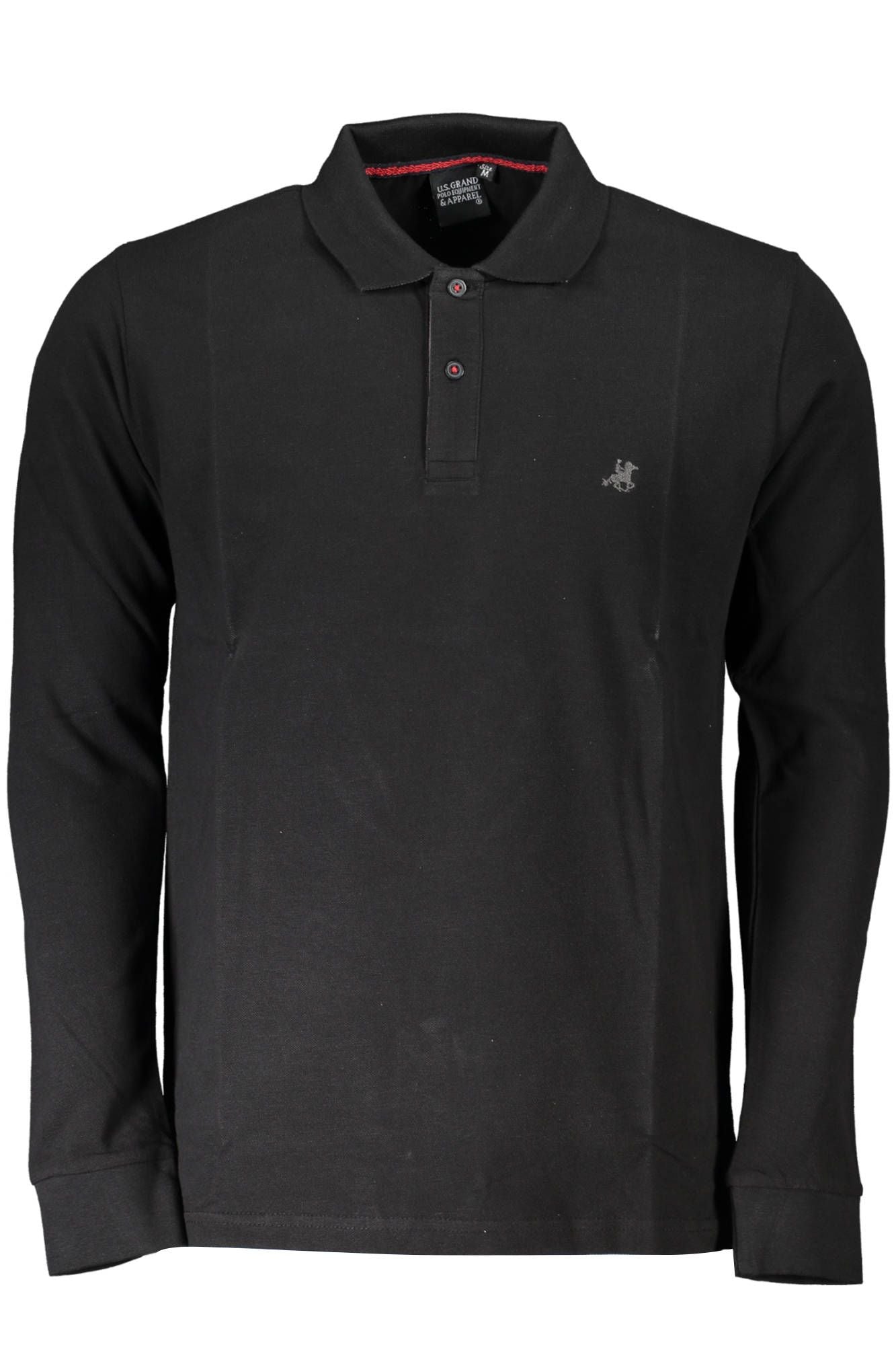 Black Cotton Men Polo Shirt