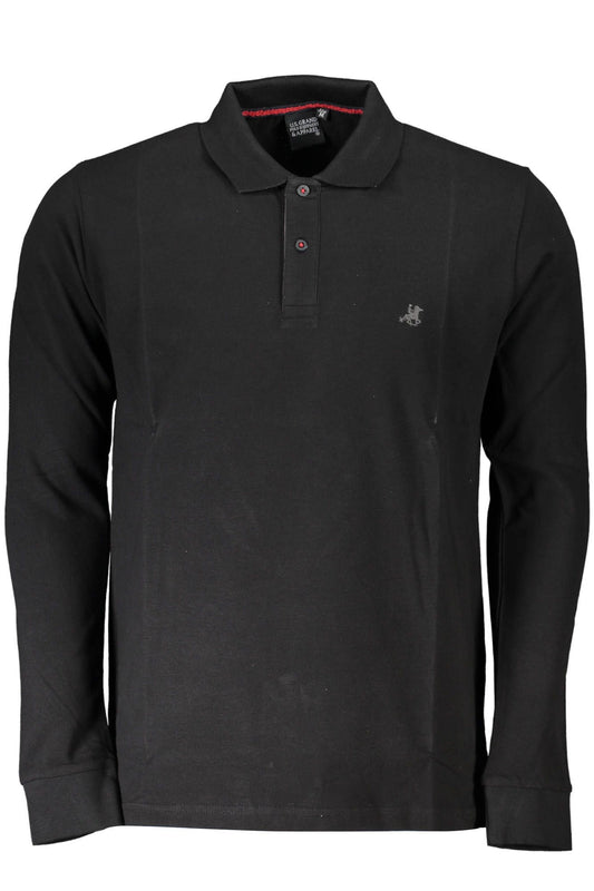 Black Cotton Men Polo Shirt