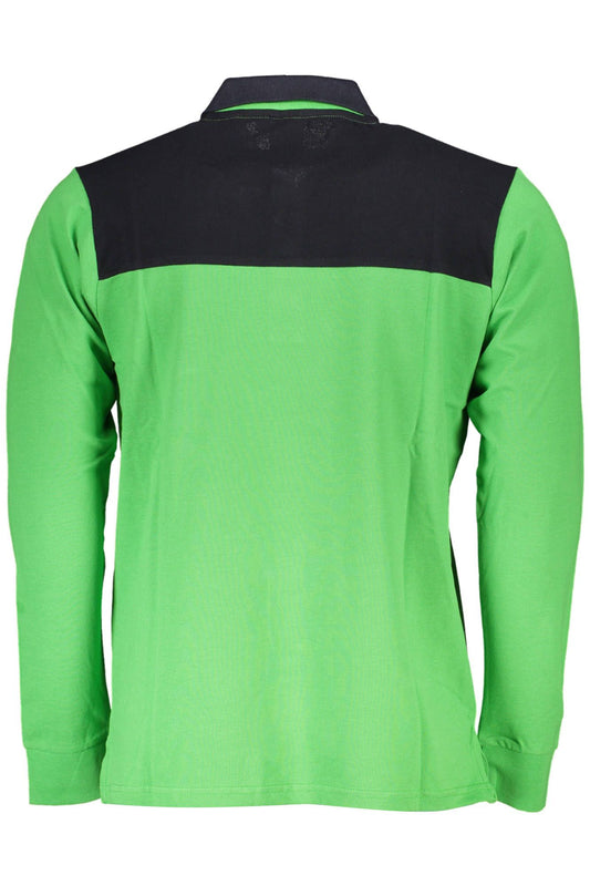 Green Cotton Men Polo Shirt