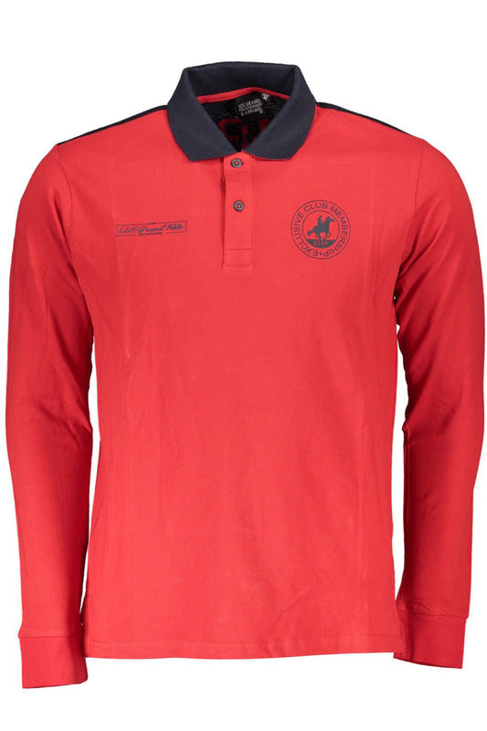 Red Cotton Men Polo Shirt