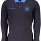 Blue Cotton Men Polo Shirt
