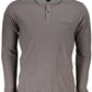 Gray Cotton Men Polo Shirt