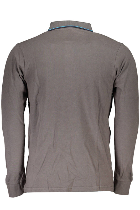 Gray Cotton Men Polo Shirt