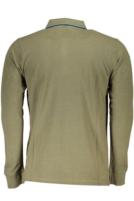 Green Cotton Men Polo Shirt