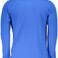 Blue Cotton Men Polo Shirt