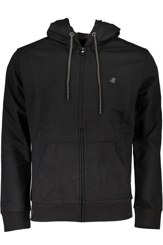 Black Cotton Men Sweater