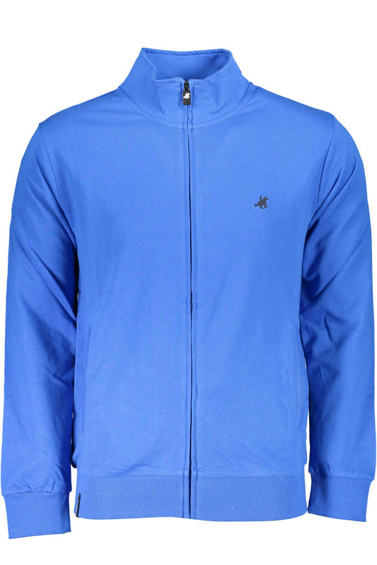 Blue Cotton Men Sweater
