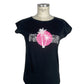 Black Cotton Women T-Shirt
