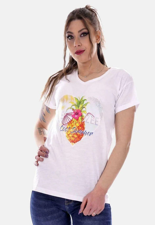 White Cotton Women Top