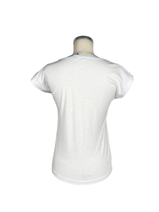White Cotton Women T-Shirt