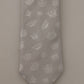 Elegant Silk Gray Crown Print Bow Tie