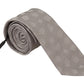 Elegant Silk Gray Crown Print Bow Tie