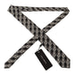 Black White Flower 100% Silk Print Adjustable Accessory Tie