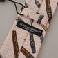 Pink Pen Dots Print 100% Silk Adjustable Neck Accessory Tie