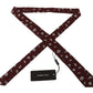 Maroon Hat Pattern 100% Silk Adjustable Accessory Tie