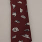Maroon Hat Pattern 100% Silk Adjustable Accessory Tie