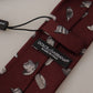 Maroon Hat Pattern 100% Silk Adjustable Accessory Tie
