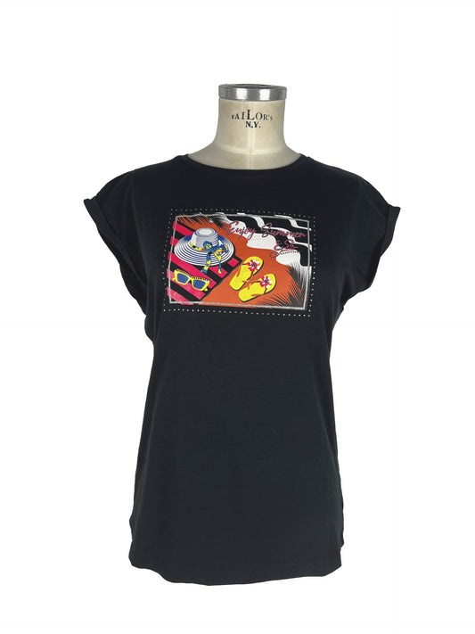 Black Cotton Women's Top