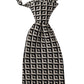 Black White Geometric 100% Silk Adjustable Accessory Tie