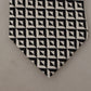 Black White Geometric 100% Silk Adjustable Accessory Tie