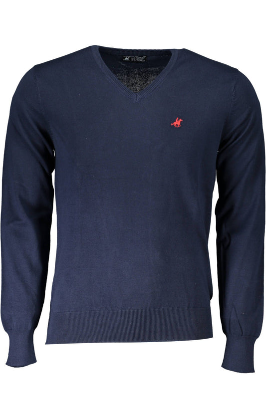 Blue Cotton Men Sweater