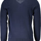 Blue Cotton Men Sweater