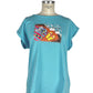 Light Blue Cotton Women T-Shirt