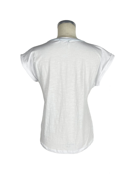 White Cotton Women T-Shirt