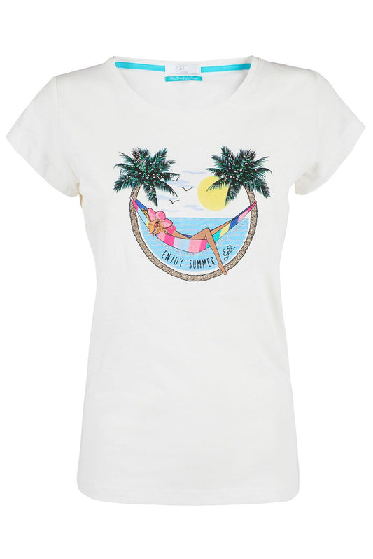 White Cotton Women T-Shirt