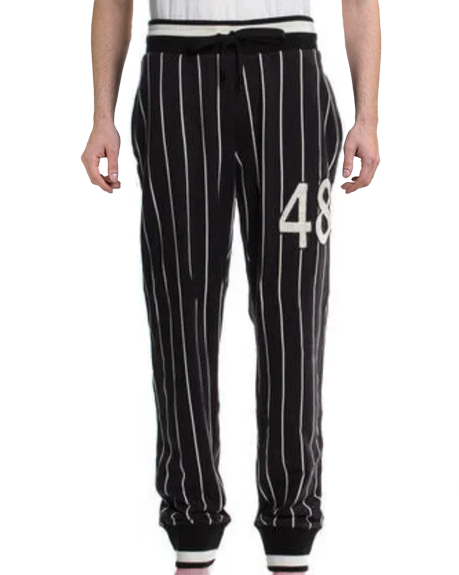 Black Cotton Men Sports Trouser