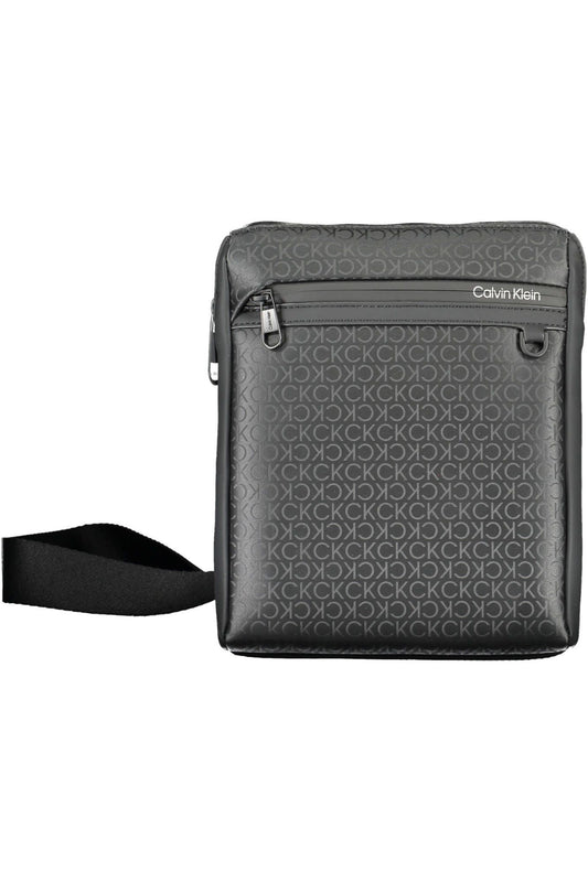 Black Recycled Polyester Men Shoulder Bag