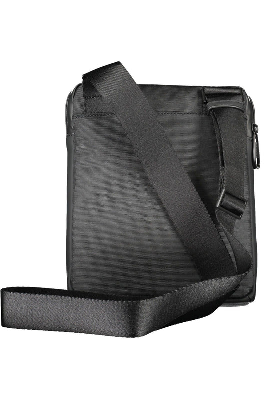 Black Recycled Polyester Men Shoulder Bag