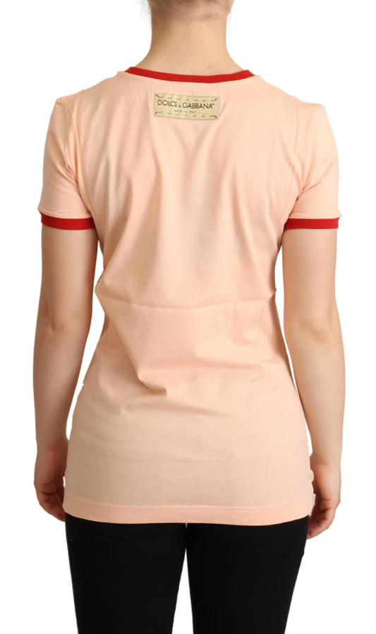 Pink Cotton Women T-Shirt