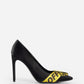 Black Leather Women Pump