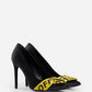 Black Leather Women Pump