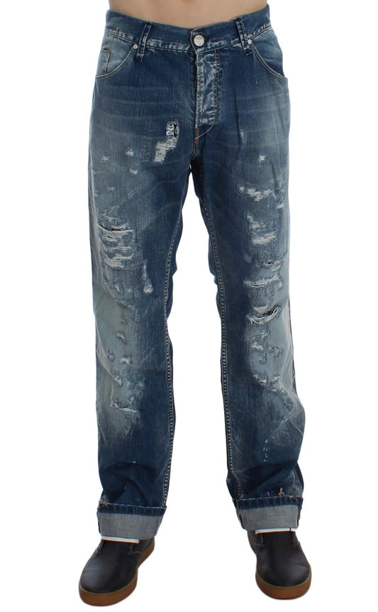 Elegant Regular Fit Blue Wash Jeans