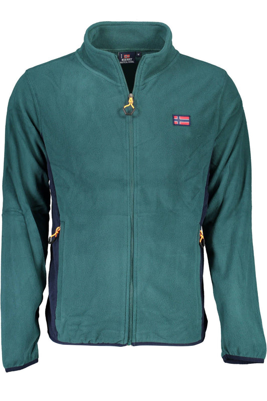 Green Polyester Men Sweater