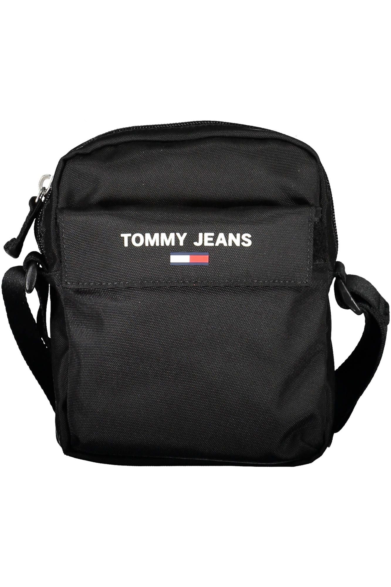 Black Recycled Polyester Men Shoulder Bag