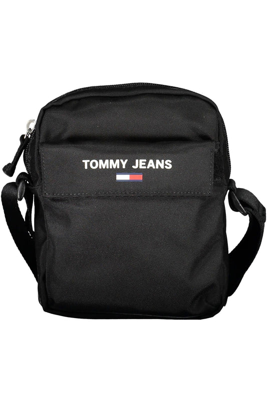 Black Recycled Polyester Men Shoulder Bag