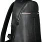 Black Polyurethane Men Backpack